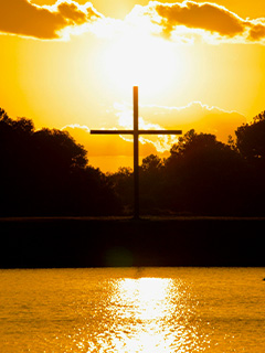 Cross in the sunset